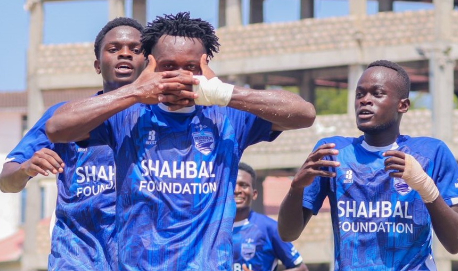 Mombasa United players celebrate during a recent match/Mombasa United