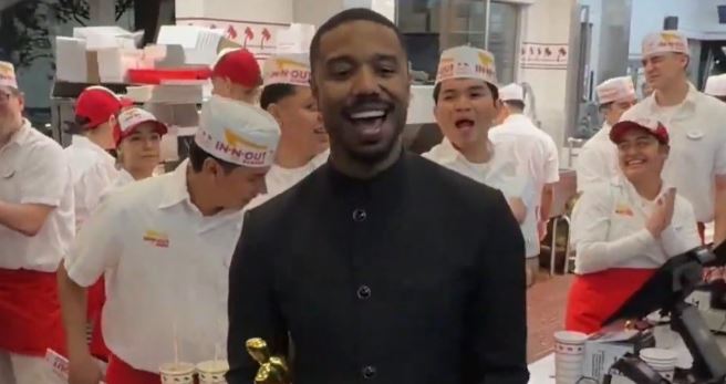 Michael B Jordan spotted at burger shop after Oscars win