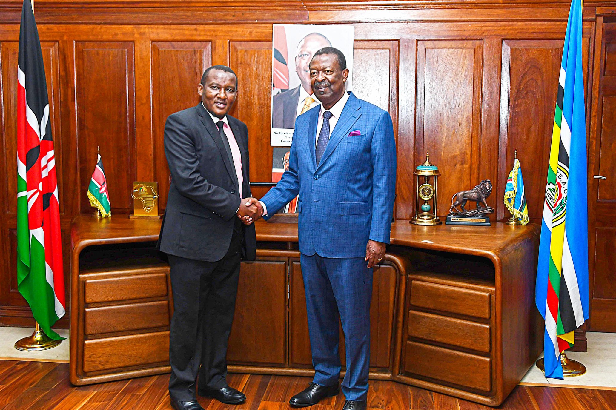 Irrigation PS Ephantus Kimotho with PCS and Foreign Affairs CS Musalia Mudavadi on march 30, 2026