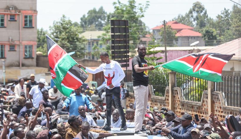 Sifuna, Orengo arrive at Tononoka for rally