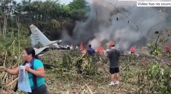 Colombian military plane crash kills 66