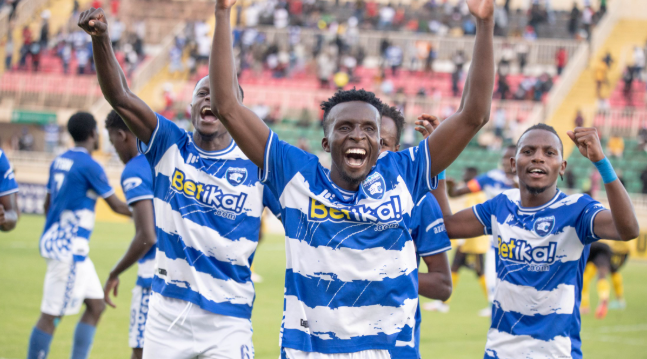 AFC Leopards players  celebrate in a past match /HANDOUT