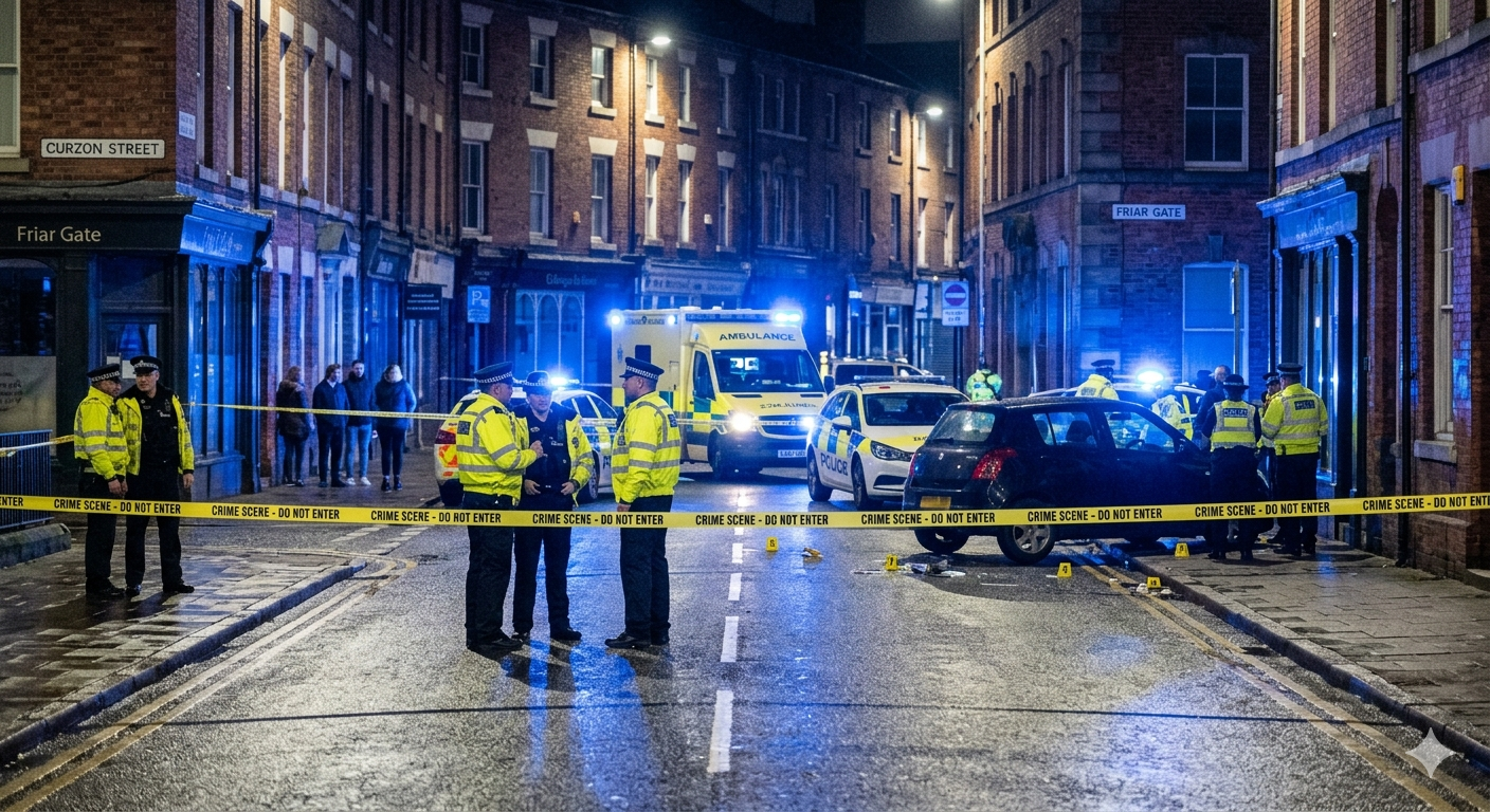 Man arrested after car hits seven people in Derby