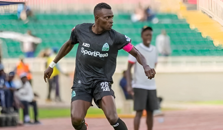 Gor Mahia captain Philemon Otieno prepares to deliver a cross into BB Bread's box during their Mozzart Bet Cup Round of 32 at Nyayo Stadium/GOR MAHIA