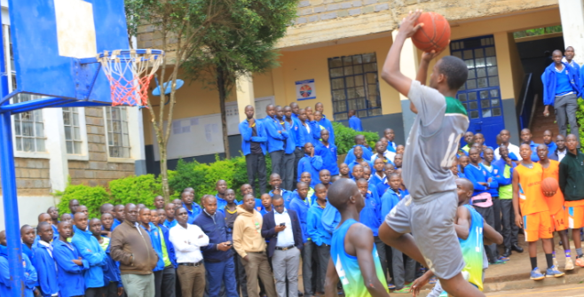 Kisii School's Bramwel Anunda goes for a basket during the final against Nyanchwa Boys/ANGWENYI GICHANA