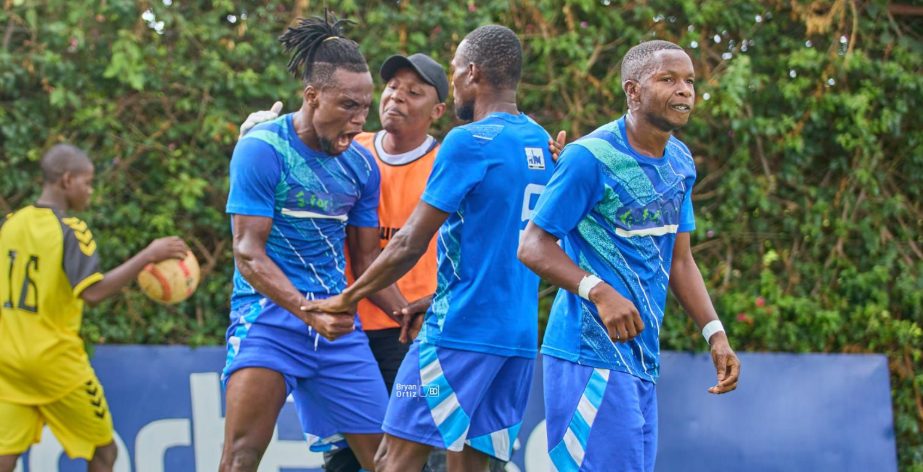 Fortune Sacco players celebrate during a recent match against Kabati Youth/HANDOUT