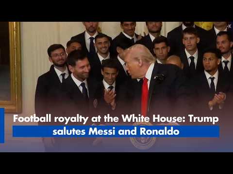 Football Royalty at the White House Trump Salutes Messi and Ronaldo
