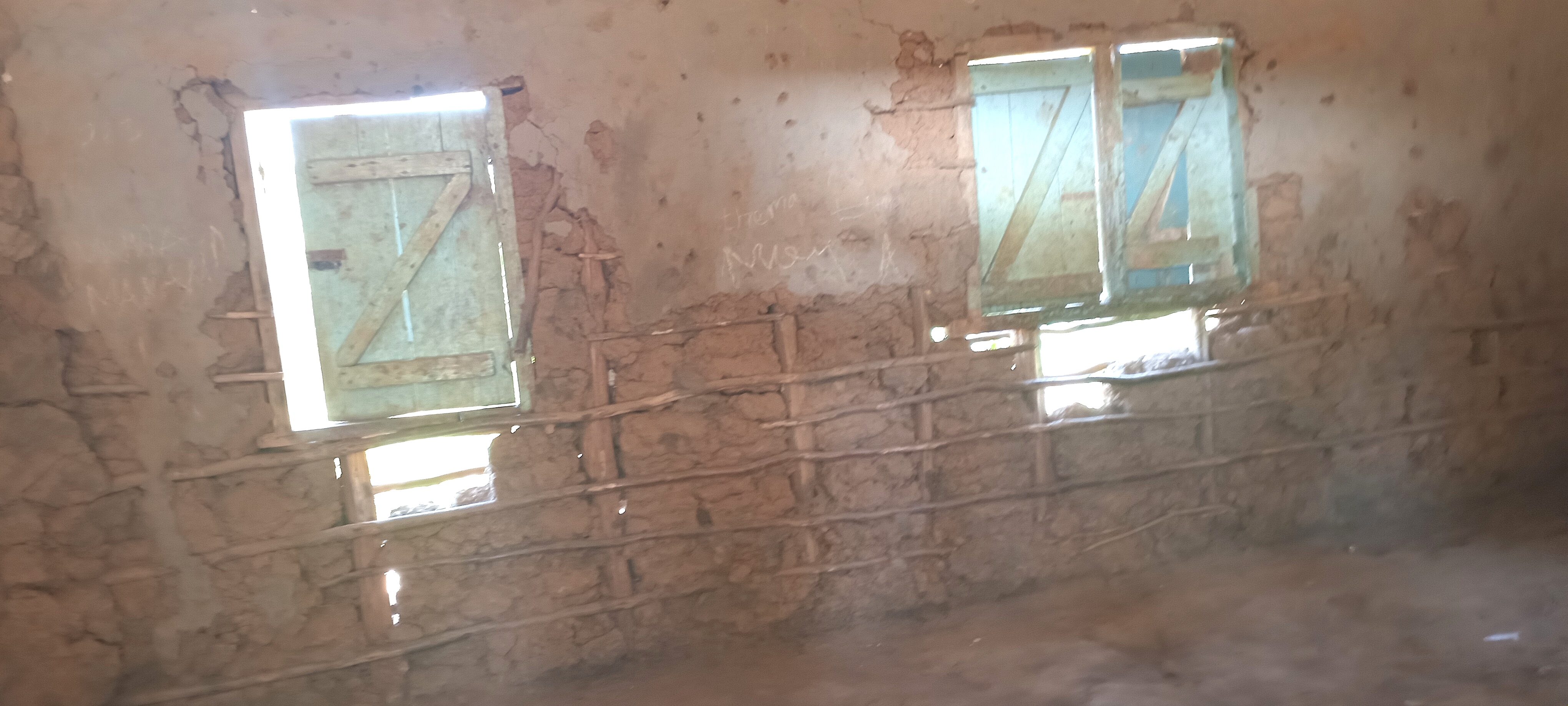 Inside one of the of old mud classrooms at Shiimba primary school in Shinyalu constituency