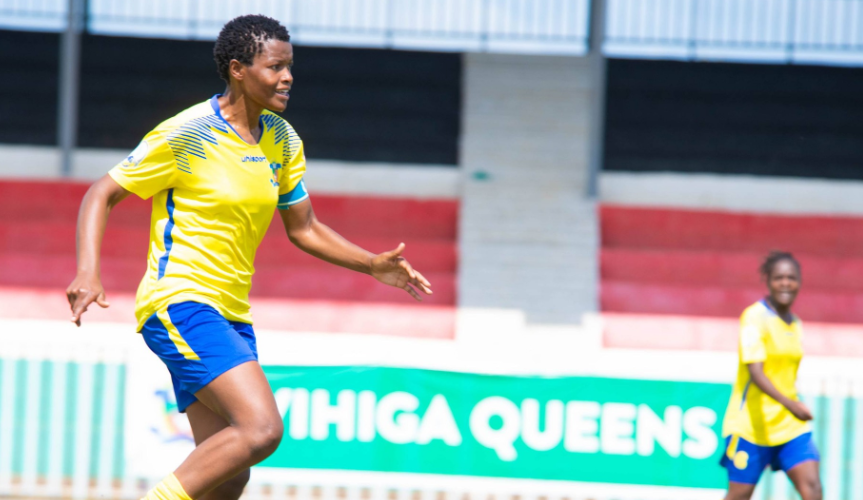 Vihiga Queens captain Prudence Khasiala in action/ HANDOUT