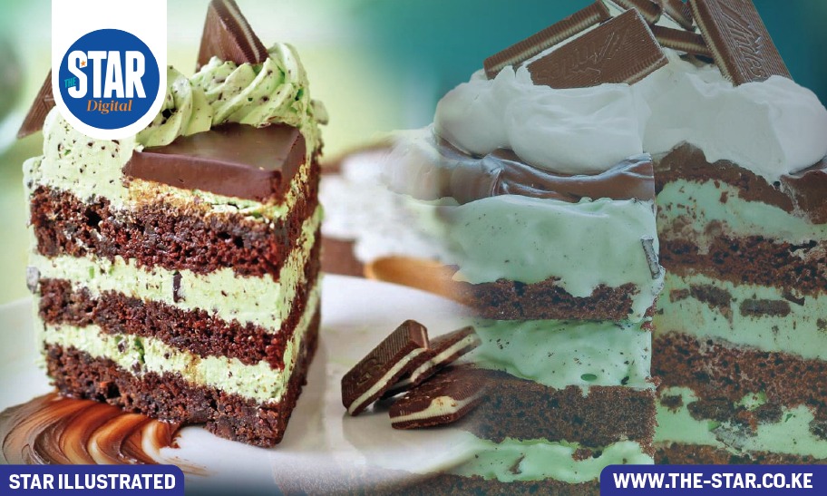 Ingredients needed to make mint-chocolate chip cake