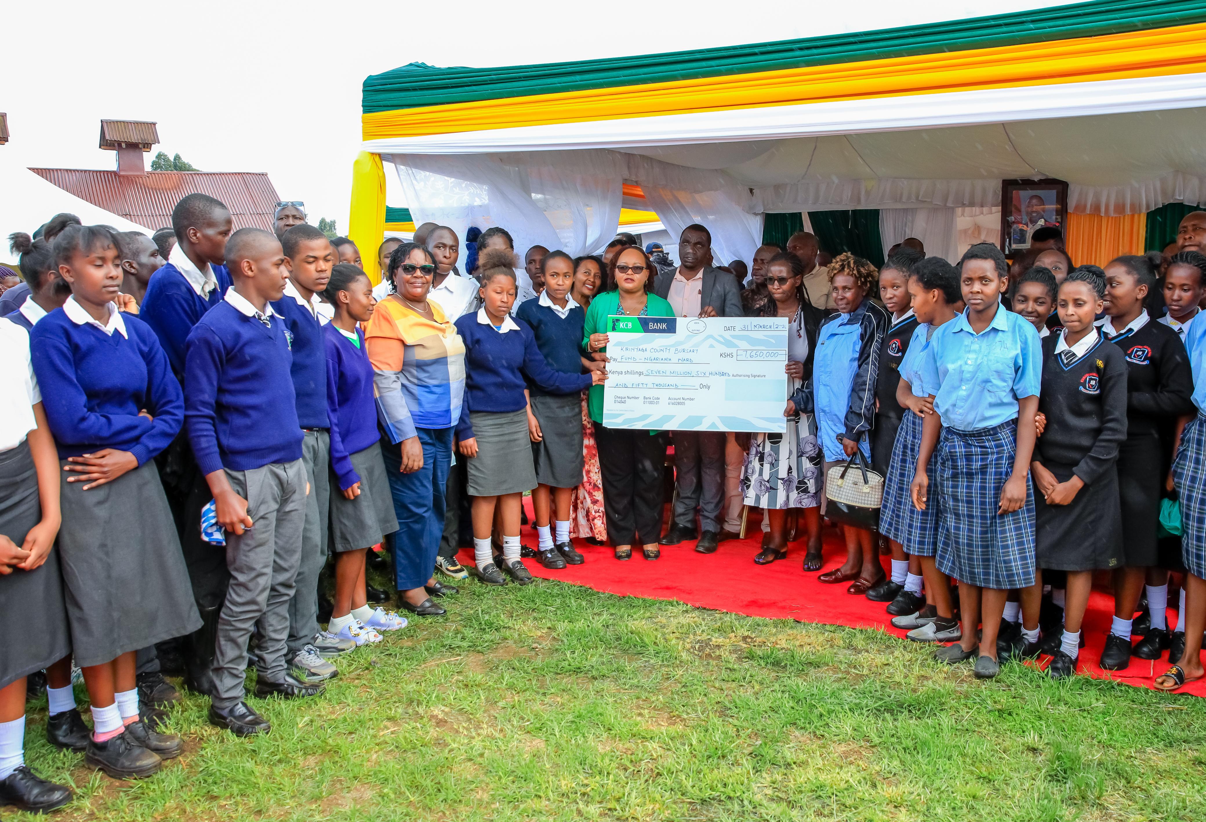 Waiguru disburses Sh142m bursaries, distributes 3,600 gas cookers