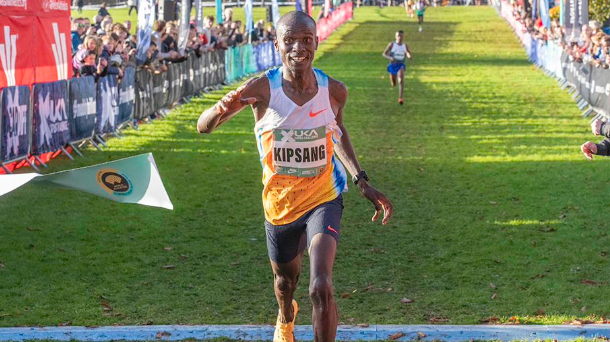 Mathew Kipsang during his victory at the Cardiff Cross Country/ HANDOUT