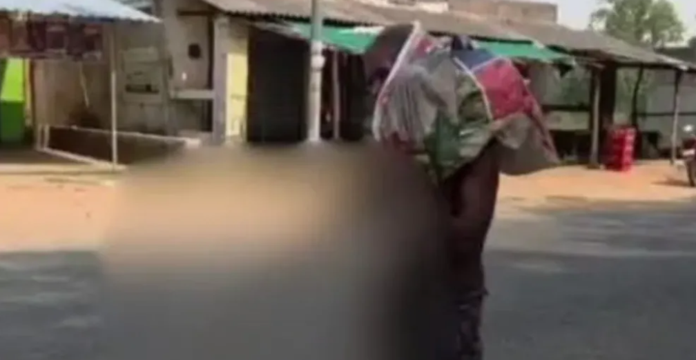 Indian man carries his sister's skeleton to a bank to prove her death