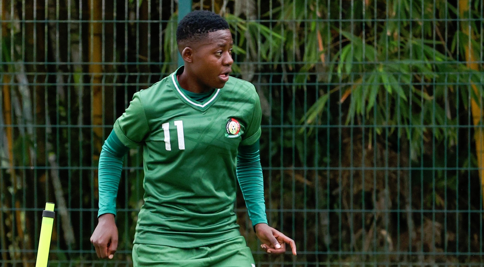 Harambee Stars’ and Ulinzi Starlets’ defender Lorine Ilavonga during a training session with the national team