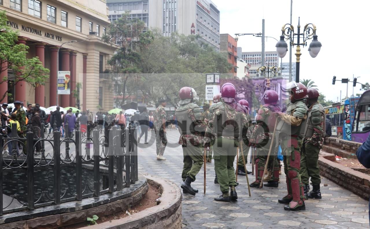 PHOTOS: Heavy Police Presence as Fuel Price Protests Hit CBD