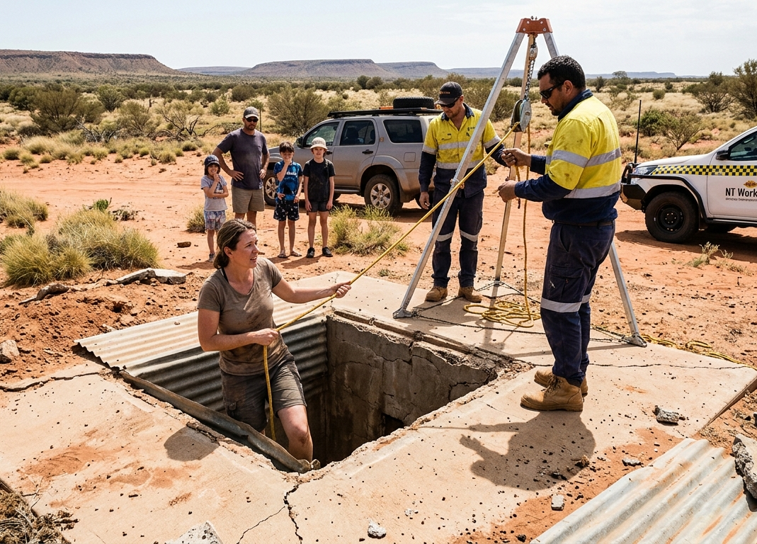 Woman trapped in poo for three hours after outback toilet collapses
