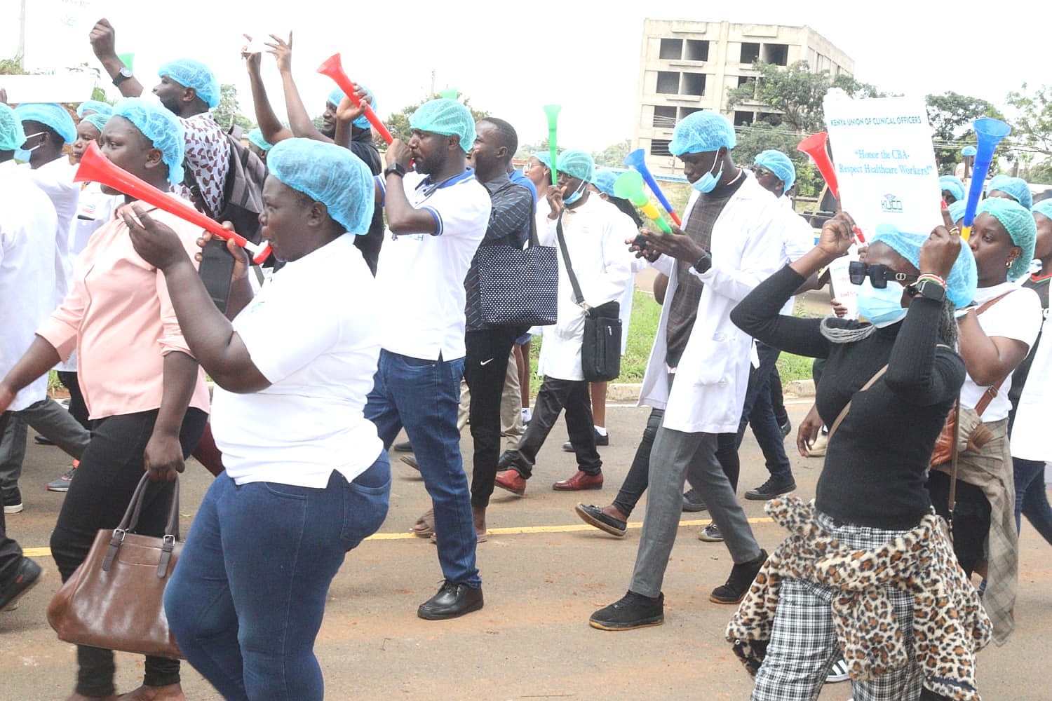 Clinical officers holding peaceful demonstrations in Bungoma town on Monday this week