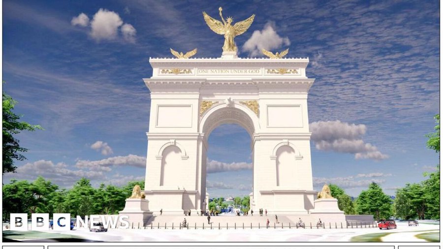 Trump administration unveils 250-foot 'Triumphal Arch' design