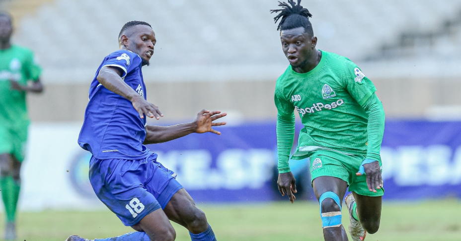 Bandari midfielder Clifford Ouma vies for the ball with Gor Mahia's Shariff Musa/GOR MAHIA