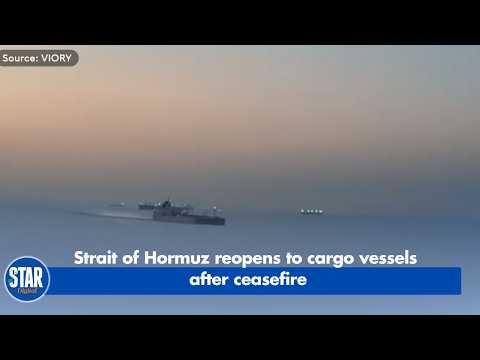 Strait of Hormuz reopens to cargo vessels after ceasefire