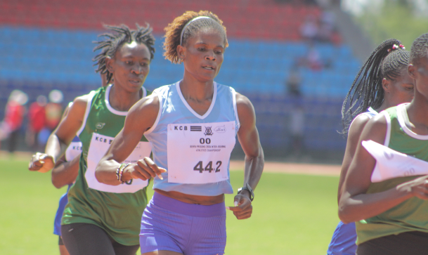 Lilian Odira competes in the 1,500m at the Kenya Prisons championships at the Ulinzi Sports Complex/ TEDDY MULEI