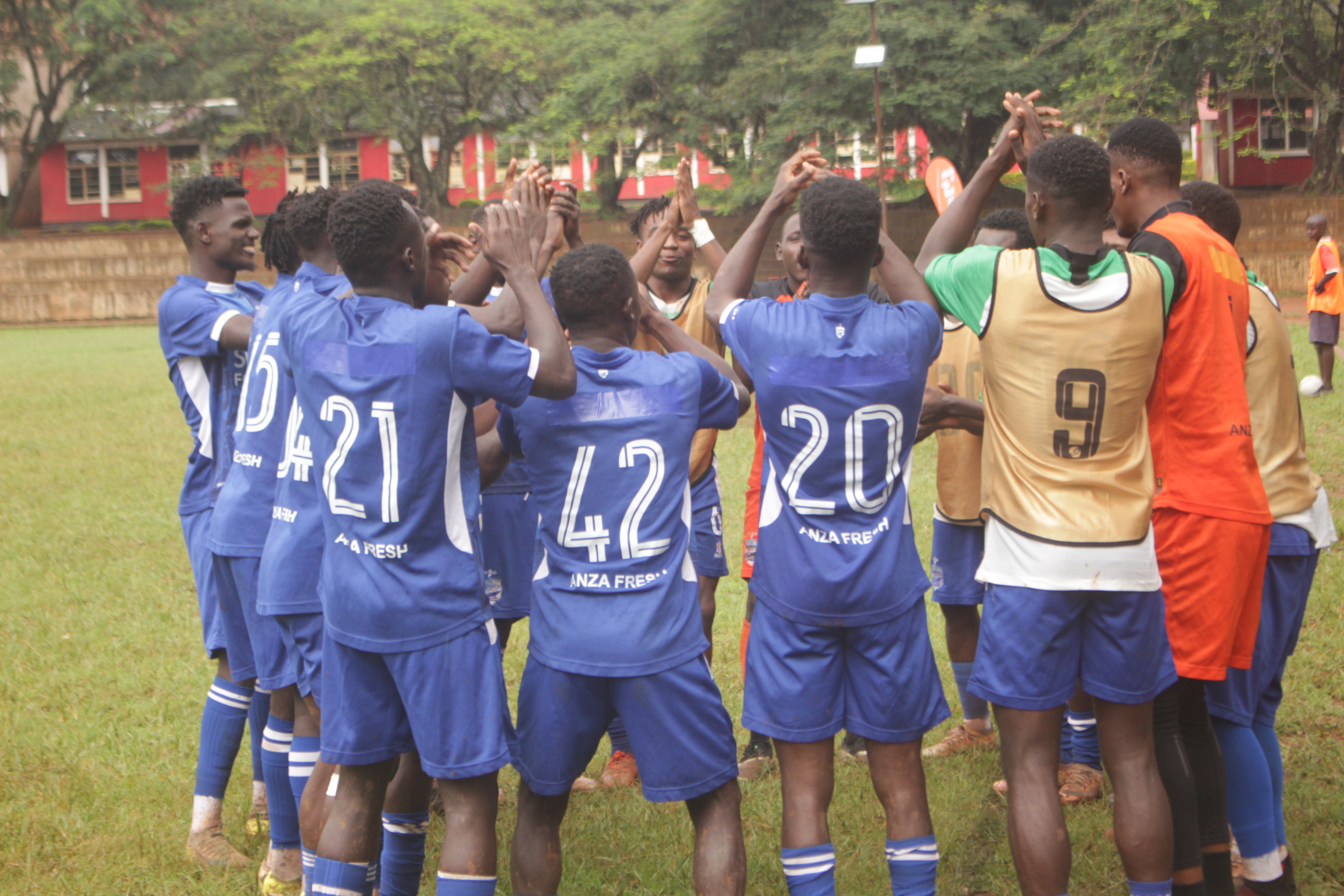 Mombasa United players at Cardinal Otunga High School, Mosocho last Sunday