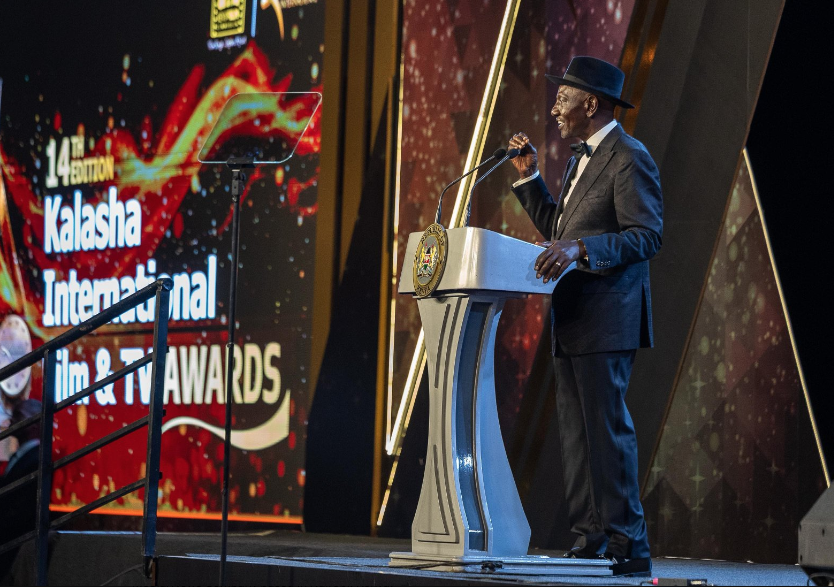 President William Ruto at the 14th Kalasha International Film and TV Market Festival and Awards at the Kenyatta International Convention Centre in Nairobi/PCS