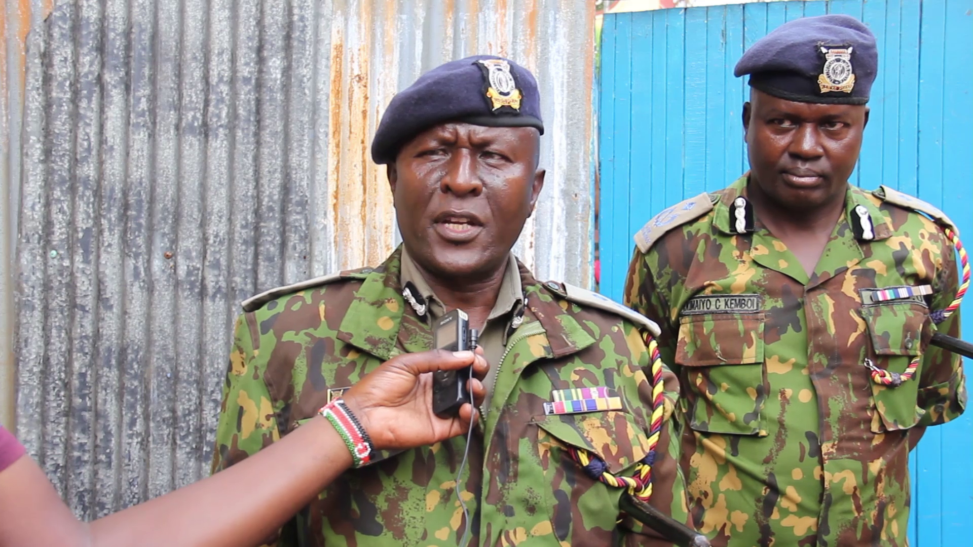 Central region Deputy Regional Commander David Wambua during a community sensitisation forum held in Murang'a town/ ALICE WAITHERA