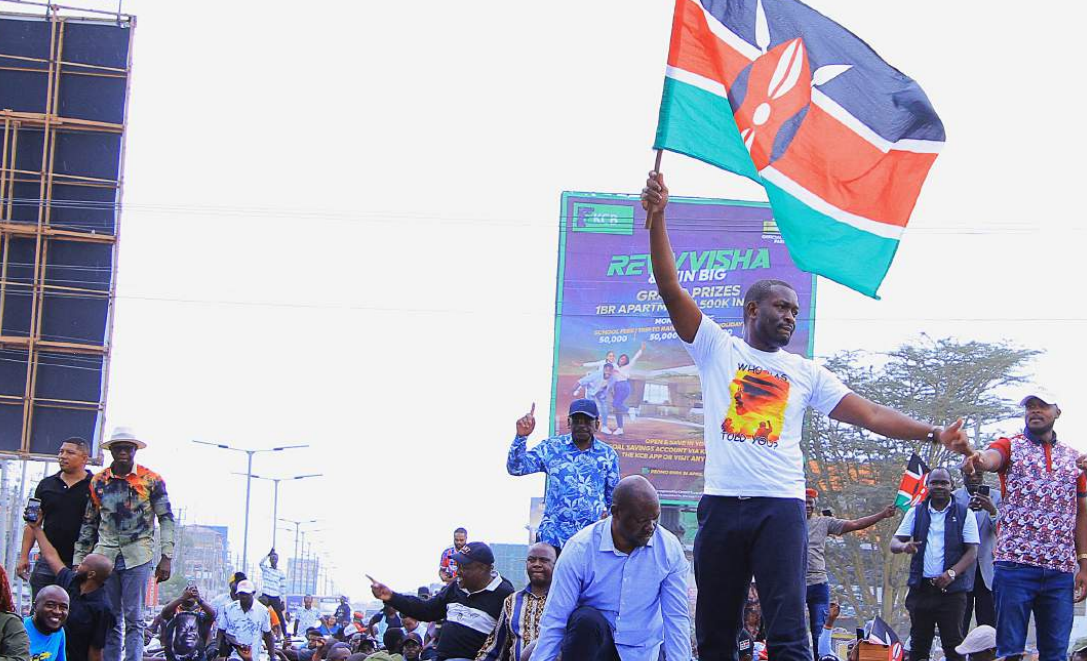 Nairobi Senator Edwin Sifuna during a political rally in Kitengela /EZEKIEL AMING’A