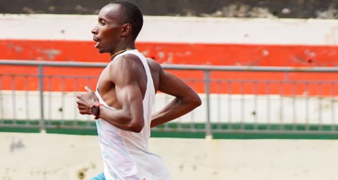 Daniel Munguti during training/ HANDOUT