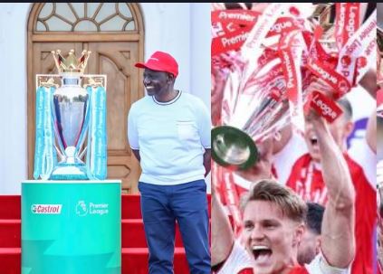 Do it again! Ruto leads Arsenal fans in celebrating EPL win