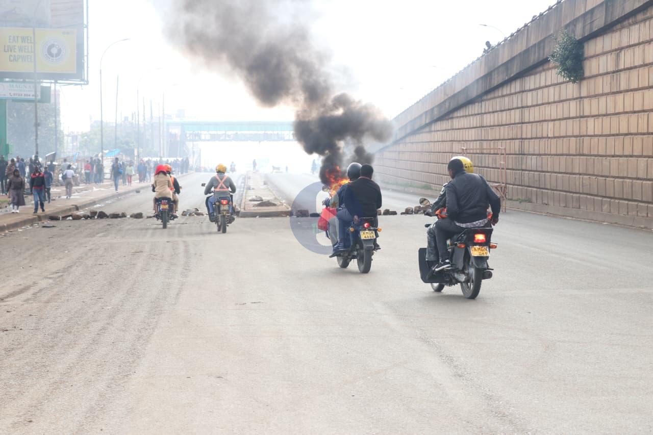 Police, protesters clash on Thika Road during fuel protest