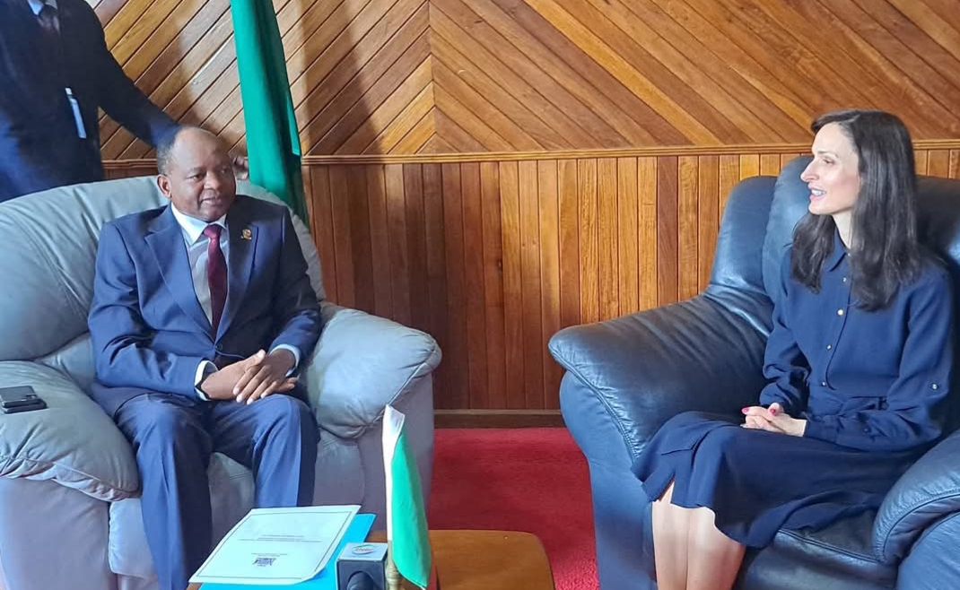 Zambia Information minister Cornelius Mweeta and UNESCO's Ms Mariya Gabriel during the WPFD Conference. Photo/ Zambia Ministry of Information Facebook page