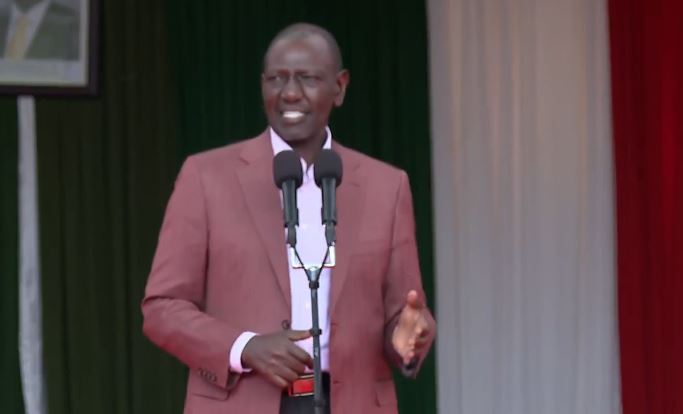 President William Ruto speaking at Njiiri School, Murang’a County / Screengrab