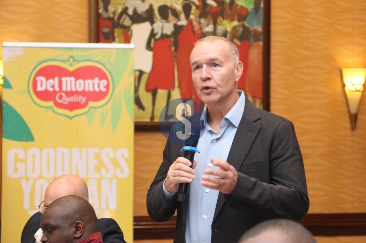 Del Monte managing director Wayne Cook speaking during the Del Monte Kenya Impact study launch report at Serena hotel, Nairobi on May 5, 2026/LEAH MUKANGAI