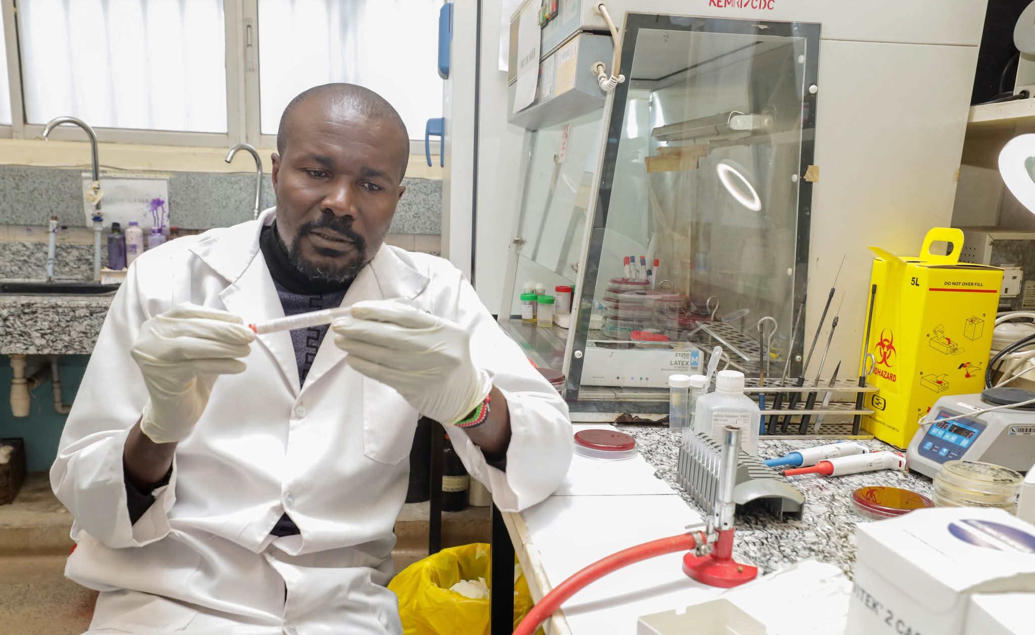Dr Silas Awuor, a microbiologist at Jaramogi Oginga Odinga Teaching and Referral Hospital (JOOTRH)  /Faith Matete