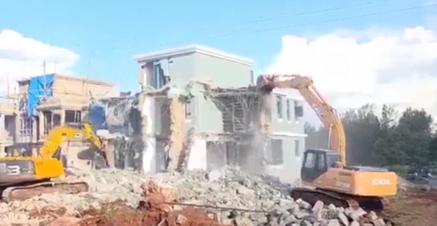 Ongoing demolitions in Marurui./SCREENGRAB