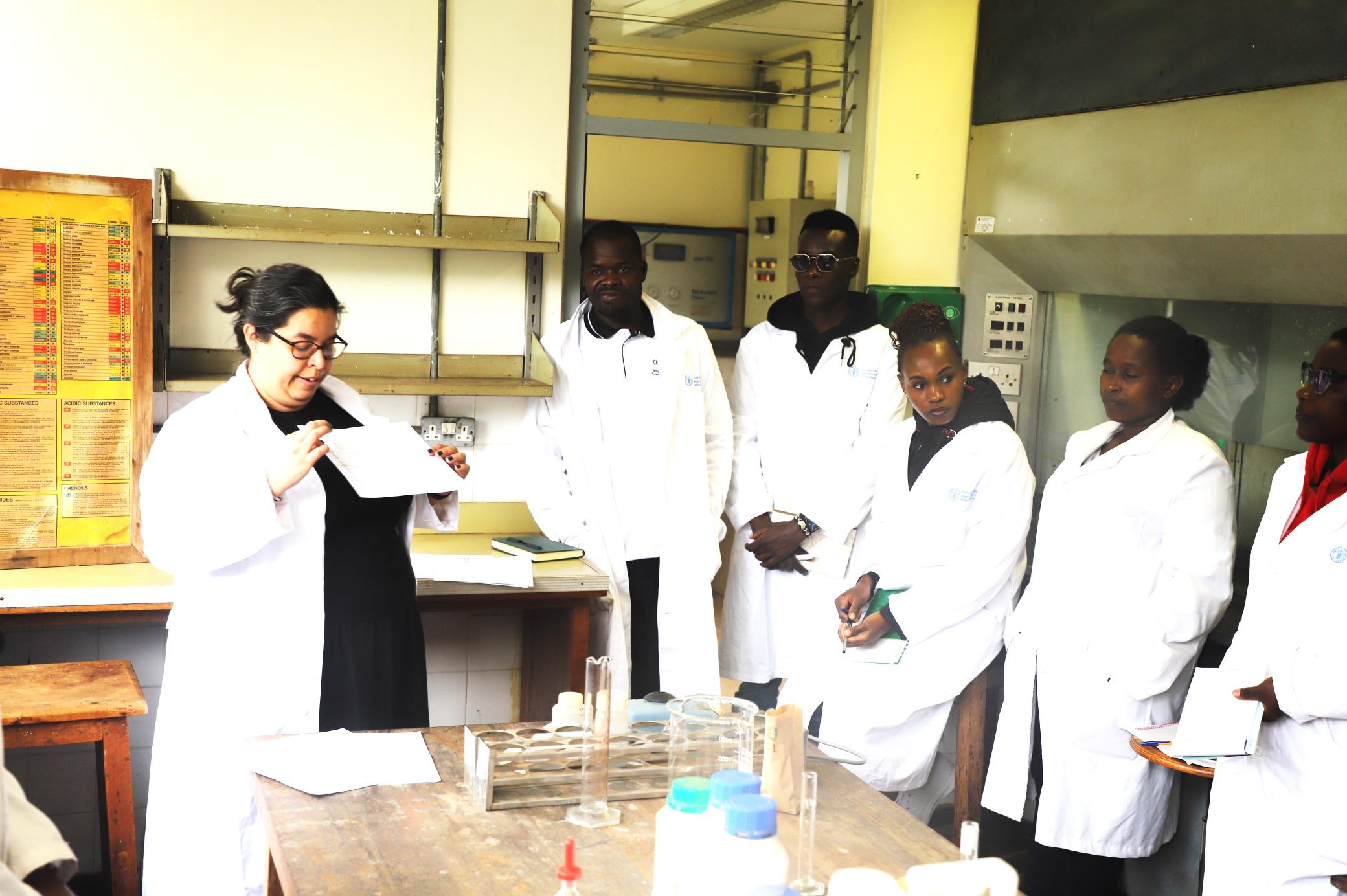 Soil technicians during a training session.