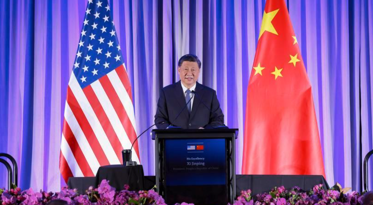Chinese President Xi Jinping delivers a speech at Welcome Dinner by Friendly Organizations in the United States, in San Francisco, the United States, Nov. 15, 2023. (Xinhua/Yao Dawei)