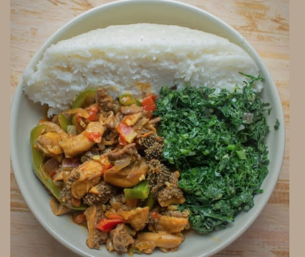 A plate of matumbo and ugali/FILE