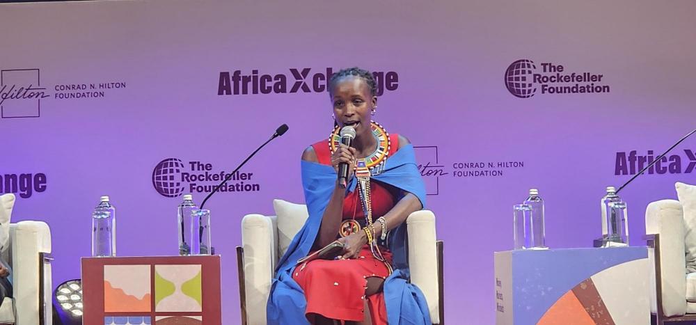 Selina Nkoline, a farmer from Narok, who doubles up as Indigenous Maasai Leader and Founder of Nashipai Maasai Community Projects