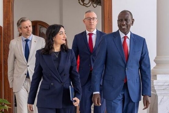 German Minister for Economic Cooperation and Development Reem Alabali-Radovan and President William Ruto at State House on April 29, 2026
