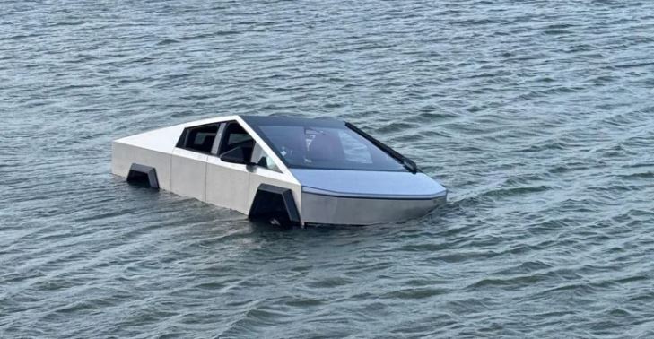 Tesla driver arrested after driving into lake