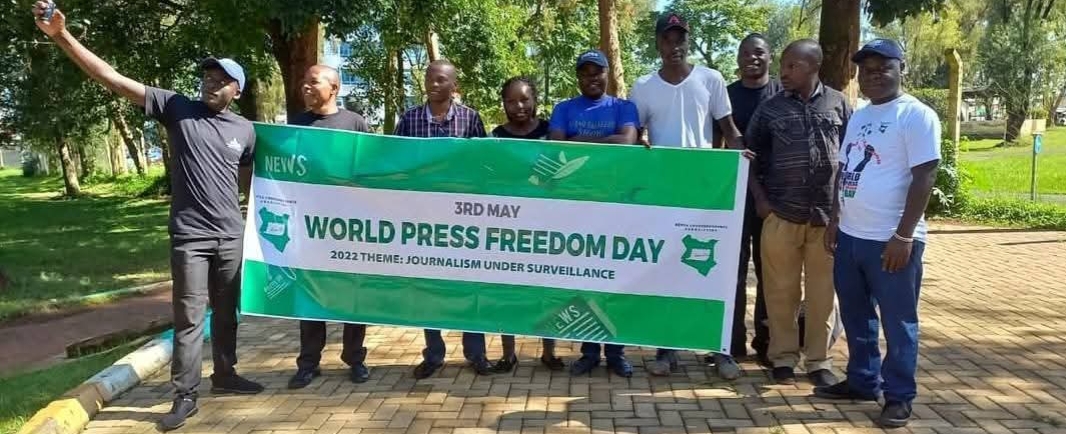 Caption, Kenya Correspondents Association membership at a past event in Bungoma county/Handout