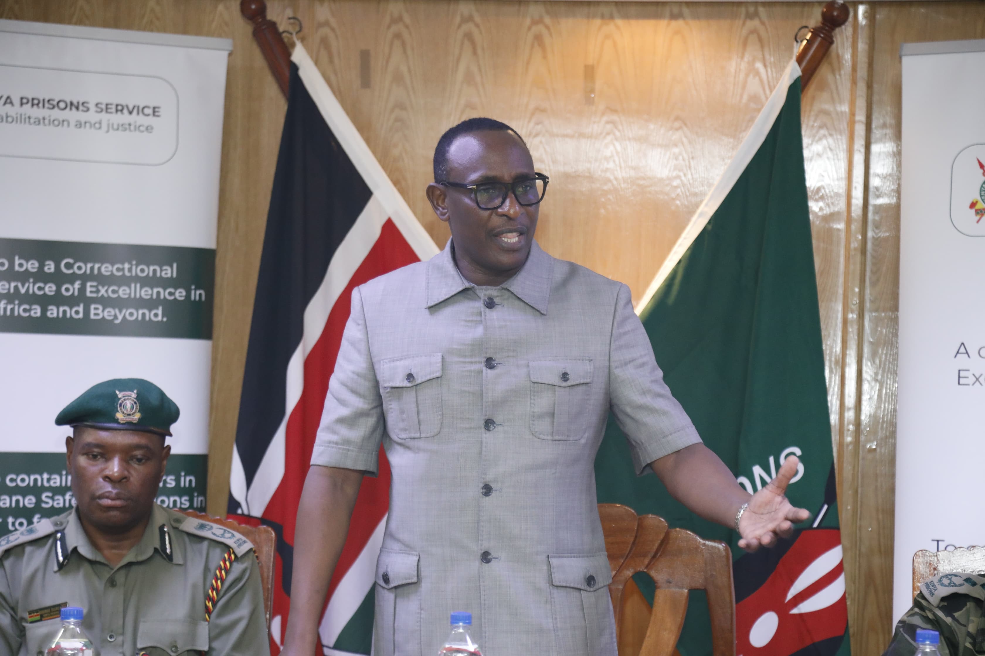 Commissioner General of Prisons in Kenya Patrick Aranduh speaking during the launch of the 2026 Kenya Prisons Inter-Regional Athletics, Darts and Chess Championship/ HANDOUT