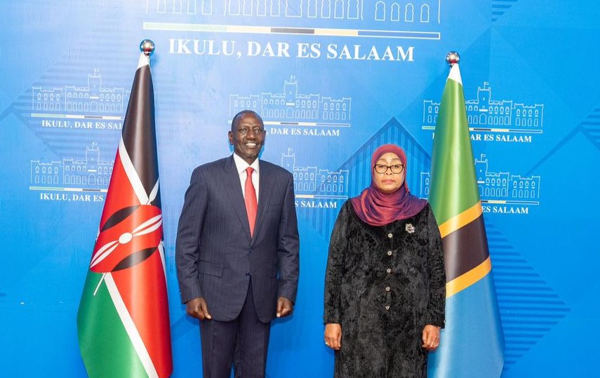 President William Ruto and Tanzania President Samia Suluhu in Dar Es Salaam on May 4, 2026 / PCS