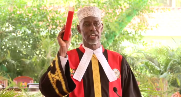 Justice Mohamed Warsame sworn in as a Judge of the Supreme Court during a ceremony held at State House, Nairobi on May 7, 2026 / Screengrab
