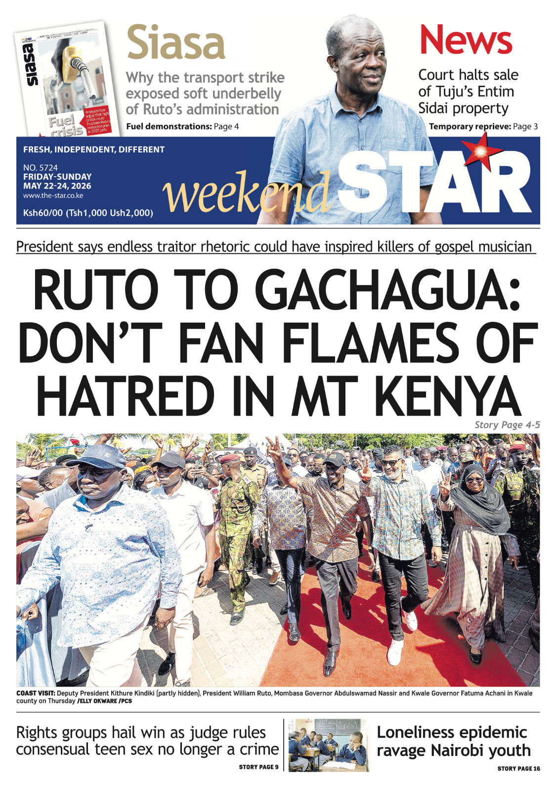 Ruto to Gachagua: Don't fan hatred in Mt Kenya