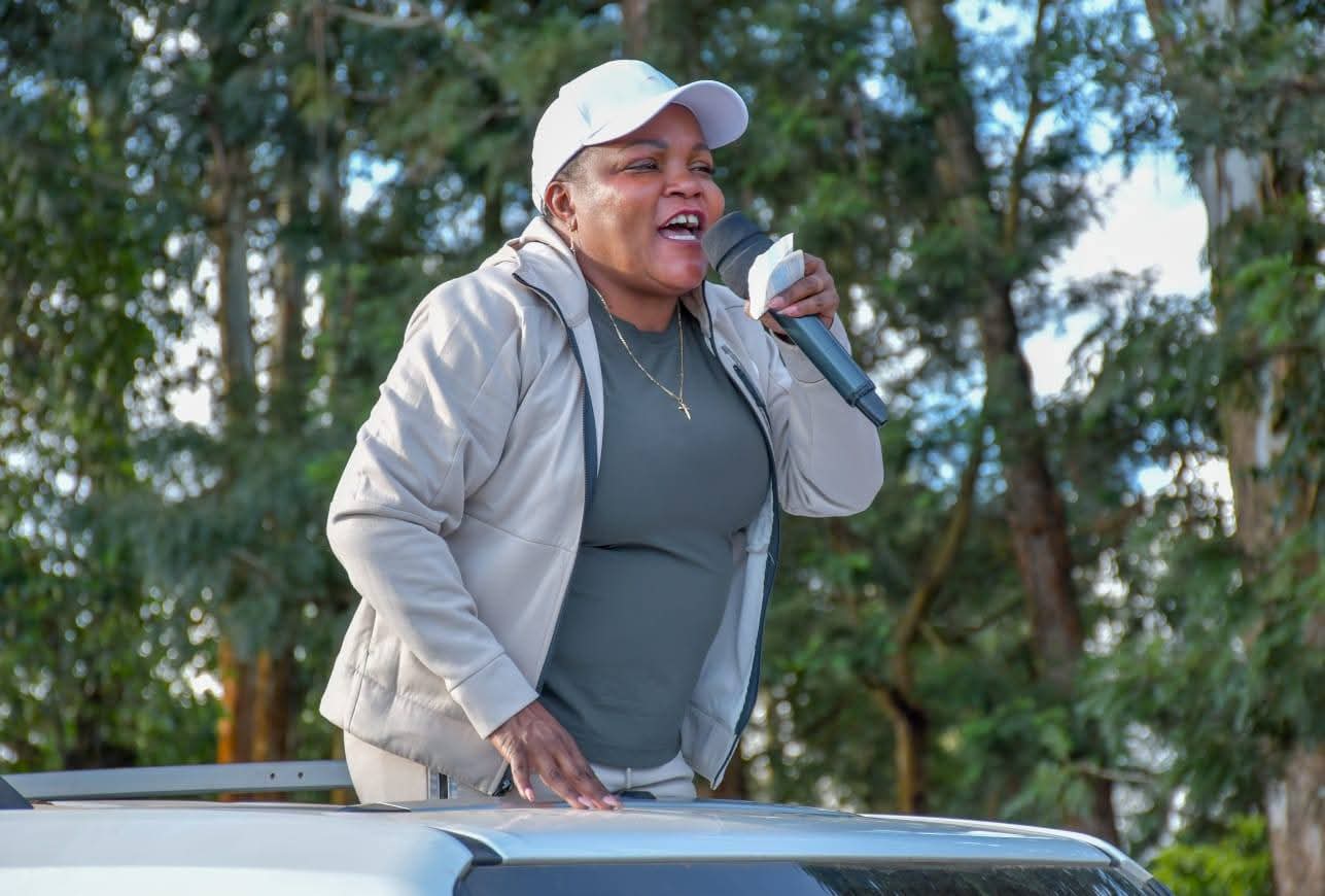 Former Kenya Seeds Company chairperson Wangui Ngirici during a public meeting in Kirinyaga on April 30, 2026/ ALICE WAITHERA