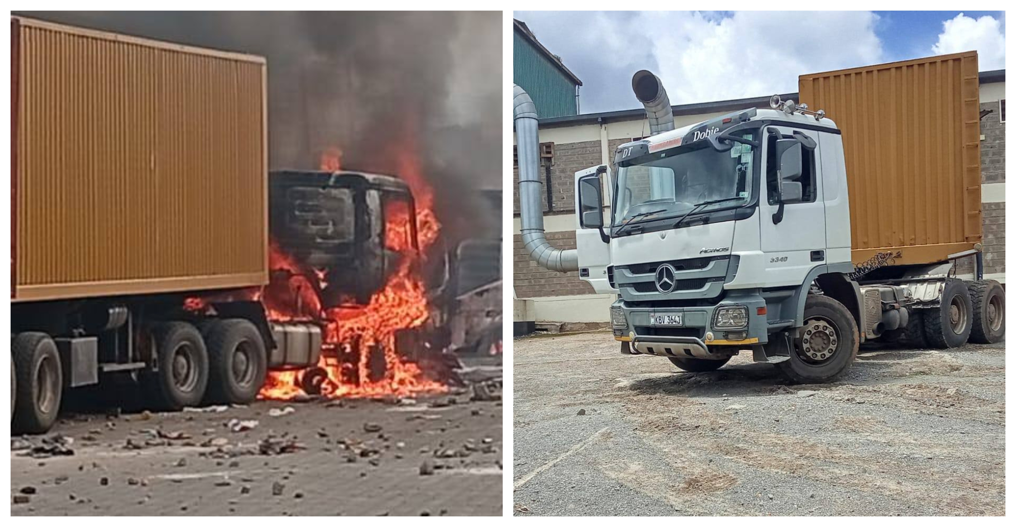 MP Devastated as Protesters Torch His Ksh 20 Million Truck